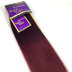 Outré 14" New Yaki 100% Human Hair Extensions T9530 Dark Root Burgundy Ombre